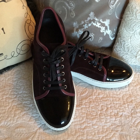 lanvin burgundy sneakers